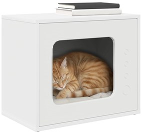 vidaXL Σπίτι Γάτας Λευκό 51 x 30 x 42 εκ. Επεξεργασμένο ξύλο