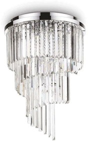 Φωτιστικό Οροφής-Πλαφονιέρα Carlton 168937 50x69cm 12xE14 60W Chrome Ideal Lux