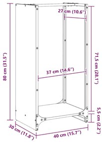 Ράφι Καυσόξυλων Λευκό 40x30x80 εκ. Χάλυβας ψυχρής έλασης - Λευκό