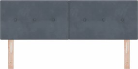 vidaXL LED κεφαλάρι με φώτα λωρίδας LED Γκρι 160 cm Πολυεστέρας