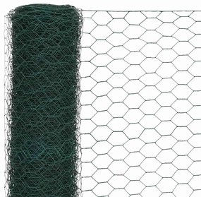 vidaXL Συρματόπλεγμα Εξάγωνο Πράσινο 25x1,2 μ. Ατσάλι με Επικάλυψη PVC