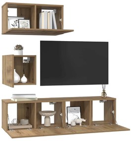 vidaXL Σετ επίπλου τηλεόρασης 4 pcs artisan δρυς 60 x 30 x 30 cm