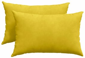 vidaXL Μαξιλάρι Καναπέ 2 pcs Κίτρινο 60 x 40 cm Υφασμάτινο Κορντουρά