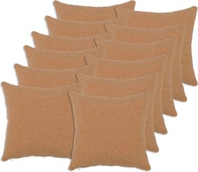 vidaXL Κάλυμμα Μαξιλαριού 12 pcs HEERLEN Μπεζ 40 x 40 cm Μπουκλέ