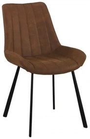 MATT καρέκλα Μεταλ.Μαύρη/Ύφ.Suede Καφέ 55x61x88 cm ΕΜ790,2