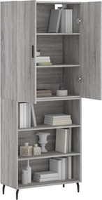 vidaXL Ντουλάπι Γκρι Sonoma 69,5 x 34 x 180 εκ. Επεξεργασμένο Ξύλο