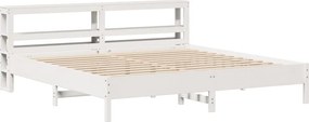 vidaXL Σκελετός Κρεβ. Χωρίς Στρώμα Λευκό 180x200 εκ Μασίφ Πεύκο