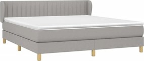 vidaXL Κρεβάτι Boxspring με Στρώμα Αν. Πράσινο 160x200εκ Υφασμάτινο