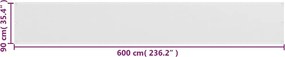 vidaXL Διαχωριστικό Βεράντας Λευκό 90 x 600 εκ. από HDPE