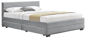 Κρεβάτι διπλό Antigone pakoworld ύφασμα γκρι με αποθηκευτικό χώρο 160x200εκ - 234-000005