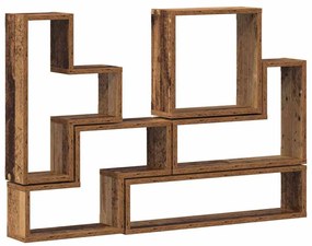 vidaXL Κύβος Τοίχου Παλαιό ξύλο 96 x 12 x 64 εκ. Επεξεργασμένο ξύλο