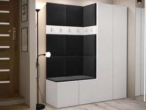 Σετ διαδρόμου Hartford 266, 186x158x46cm, 77 kg, Άσπρο, Πλαστικοποιημένη μοριοσανίδα, Ταπισερί, Εντοιχισμένη, Τοίχου | Epipla1.gr