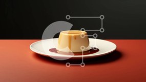 Σετ των 2 Intra Συλλεκτικό Ξύλινο Παζλ Plywood 4mm - Ανάποδη κρέμα με σάλτσα καραμέλας σε λευκό πιάτο Σε Ξύλινο Κουτί - Διαστάσεις: 10x10 cm – 25 κομμάτια