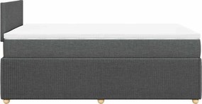 vidaXL Κρεβάτι Boxspring με Στρώμα Σκούρο Γκρι 120x200 εκ. Υφασμάτινο