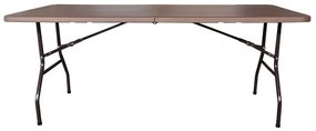 WOODWELL ΕΟ179ΚBLOW Τραπέζι  Συνεδρίου - Catering Πτυσσόμενο (Βαλίτσα), HDPE Καφέ, Μέταλλο Βαφή Μαύρο 180x74x74cm ΕΟ179Κ