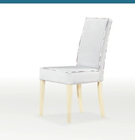 Ξύλινη-υφασμάτινη καρέκλα Meli μπεζ-άσπρο 99x44x48x43cm, FAN1234