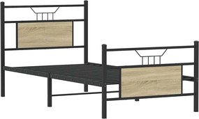 vidaXL Πλαίσιο Κρεβ. Χωρ. Στρώμα Sonoma Δρυς 90x200 εκ. Επεξ. Ξύλο