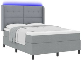 vidaXL Κρεβάτι με ελατήρια με στρώμα Ανοιχτό γκρι 140 x 200 cm ύφασμα