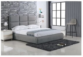 Κρεβάτι MAXIM Ύφασμα Γκρι 198x218x121cm