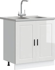 vidaXL Βάση νιπτήρα με αποθήκευση Porto 2 pcs Λευκό Επεξεργασμένο ξύλο