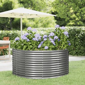 vidaXL Ζαρντινιέρα Γκρι 140x140x68 εκ. Γαλβανισμένος χάλυβας