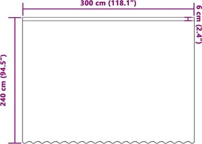 vidaXL Κουρτίνα Δαντέλας με κουρτίνες Λευκό 240 x 300 εκ Πολυεστέρας