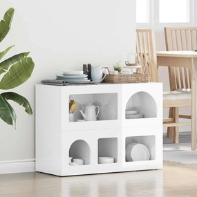 vidaXL Πλαϊνό γραφείο ELST Υψηλής γυαλάδας λευκό 80.5 x 35 x 59 εκ.