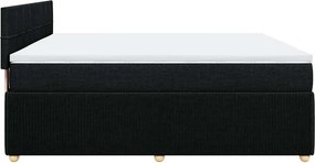 vidaXL Κρεβάτι Boxspring με Στρώμα Μαύρο 180x200 εκ. Υφασμάτινο