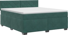 vidaXL Κρεβάτι box spring με στρώμα Σκούρο Πράσινο 140 x 190 cm
