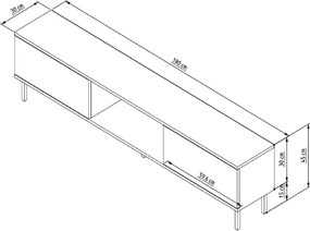 Έπιπλο Τηλεόρασης Λευκό LENERA 180x30x45