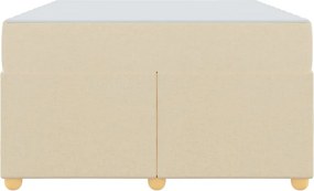 vidaXL Σκελετός Κρεβατιού με στρώμα Κρεμ 120 x 200 cm ύφασμα