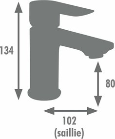 Μονή λαβή βρύση Edouard Rousseau MILK Γραφίτης