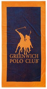 Πετσέτα Θαλάσσης 4003 Blue-Orange Greenwich Polo Club Θαλάσσης 90x180cm 100% Βαμβάκι