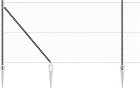 vidaXL Στύλος Περιφράξεων Γκρι 100 x 1 μ (25 χλστ πλέγμα)