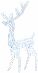 vidaXL Τάρανδος Ακρυλικός Χριστουγεννιάτικος 140 LED Ψυχρό Λευκό 120εκ