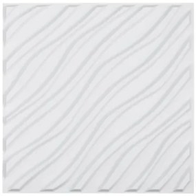 VEVOR 3D Wall Panels 12-Pack 19.7x19.7&#039;&#039; PVC 32 Sq.Ft Coverage Wave Matte White