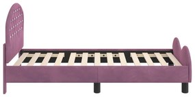 vidaXL Κρεβάτι Παιδικής Κρεβατοκάμαρας με Κεφαλάκι Μοβ 80 x 160 cm