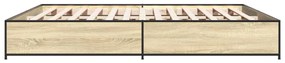 vidaXL Πλαίσιο Κρεβατιού Sonoma Δρυς 180x200 εκ. Επεξ. Ξύλο &amp; Μέταλλο