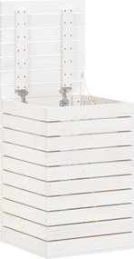 vidaXL Καλάθι Ρούχων Λευκό 44 x 44 x 66 εκ. από Μασίφ Ξύλο Πεύκου
