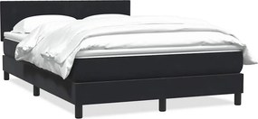 vidaXL Κρεβάτι Boxspring με Στρώμα Μαύρο 160x210 εκ. Βελούδινο