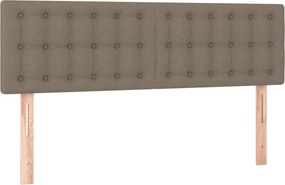 vidaXL Κρεβάτι Boxspring με Στρώμα Taupe 140x190 εκ. Υφασμάτινο