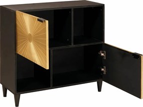 vidaXL Βοηθητικό ντουλάπι με ράφι Μαύρο και Χρυσό 80 x 33,5 x 75 εκ