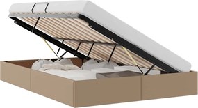 vidaXL Κρεβάτι Οθωμανικού Τύπου Καπουτσίνο 140 x 190 cm Τεχνητό Δέρμα