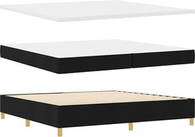 vidaXL LED Κρεβάτι με βάθρο με στρώμα Μαύρο 200 x 200 cm ύφασμα