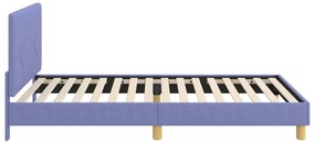 vidaXL Κρεβάτι Παιδικής Κρεβατοκάμαρας με Κεφαλάκι Μπλε τζην ύφασμα