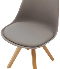 Καρέκλα Caron pakoworld PP γκρι-φυσικό πόδι
