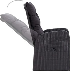 vidaXL Σετ Τραπεζαρίας Κήπου 5 Τεμαχίων Μαύρο