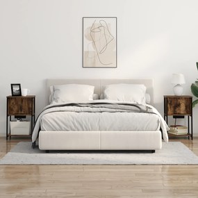 vidaXL Κομοδίνο Καπνιστή δρυς 38 x 31 x 61 εκ Επεξεργασμένο ξύλο