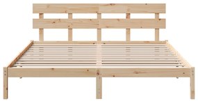 vidaXL Κρεβάτι με κεφαλάρι 200x200 εκ Μασίφ ξύλο πεύκου