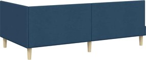 vidaXL Κρεβάτι Γωνίας Μπλε 90 x 190 cm Ύφασμα